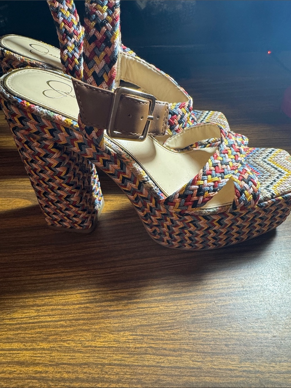 Jessica Simpson Multicolor Braided Platform Sandals - Picture 2 of 3